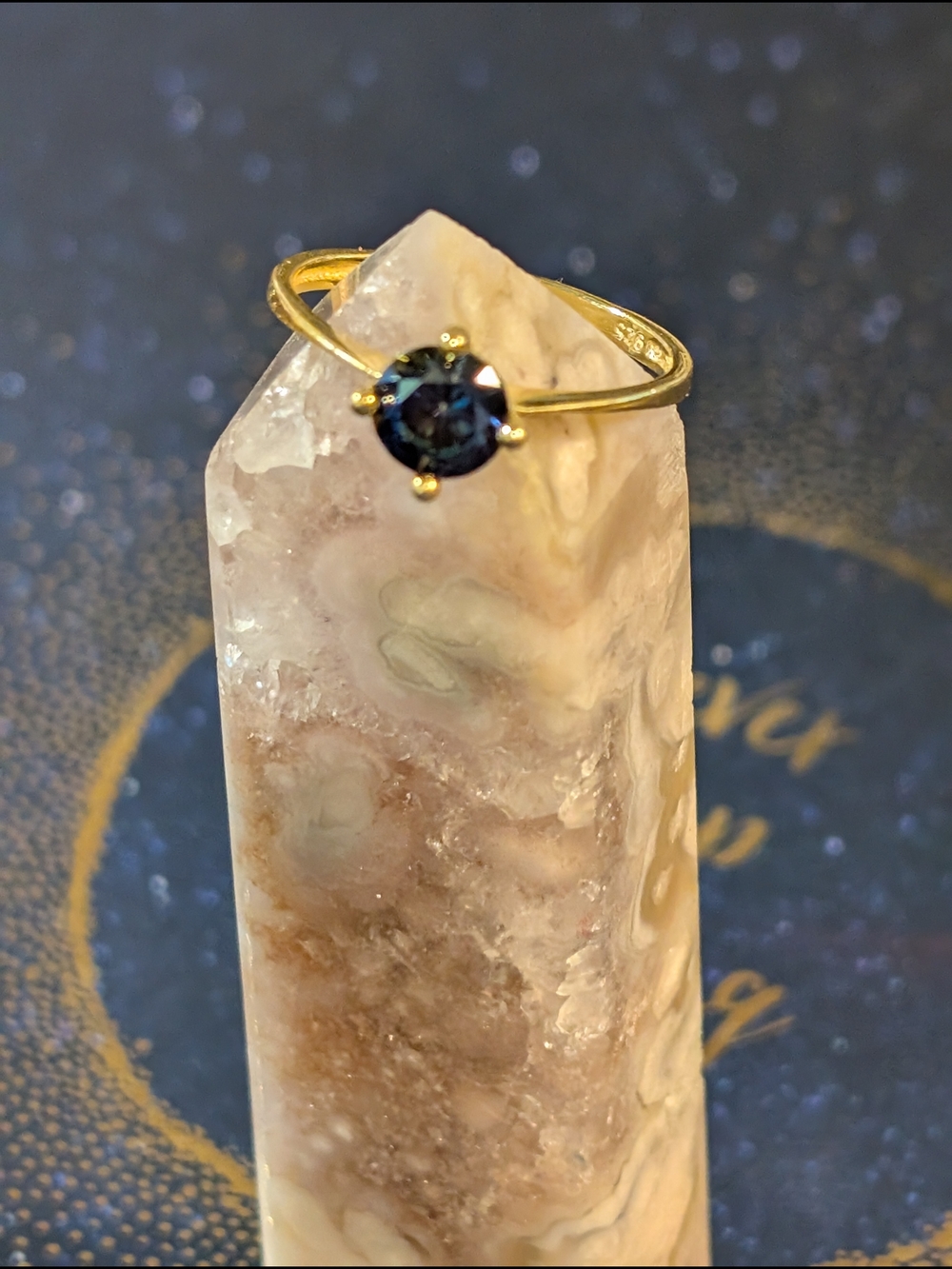 Gold Over Sterling with Colored CZ Solitaire